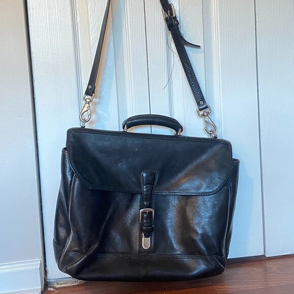 Timberland Other - Vintage Timberland Heavy Duty Black Leather Briefcase Messenger Bag